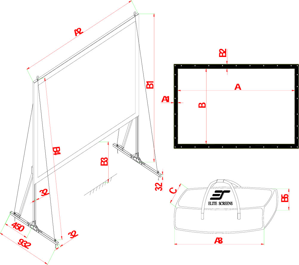 Elite yardmaster dual front and rear screen specifications