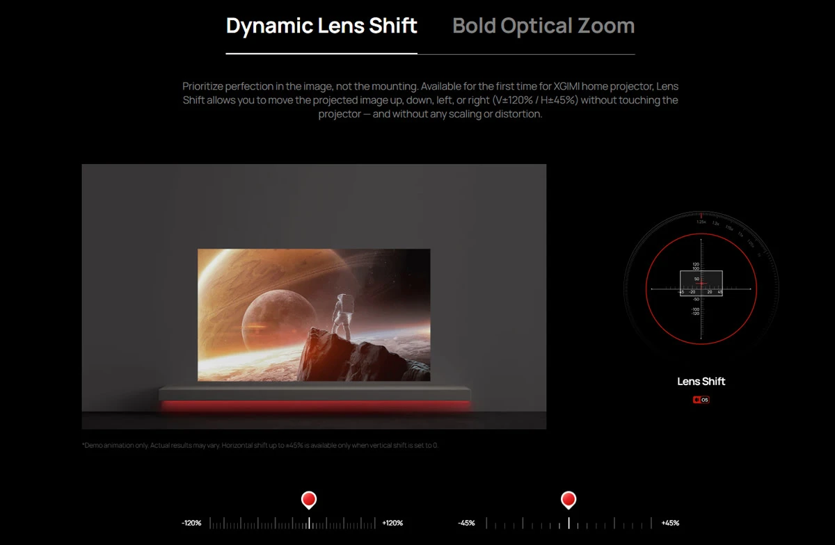 Xgimi Horizon 20 Max Lens Shift